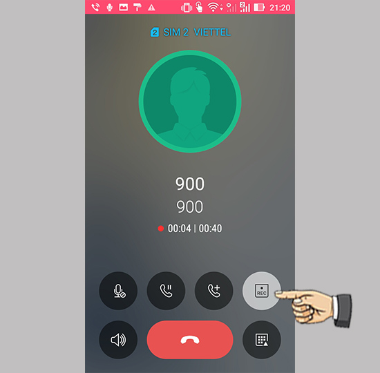 Chạm vào REC để ghi âm